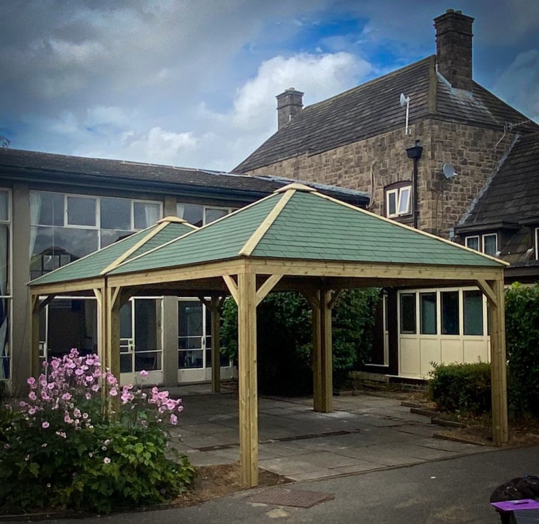 felt roof wooden Gazebos at Lady Manners School