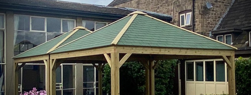 felt roof wooden Gazebos at Lady Manners School